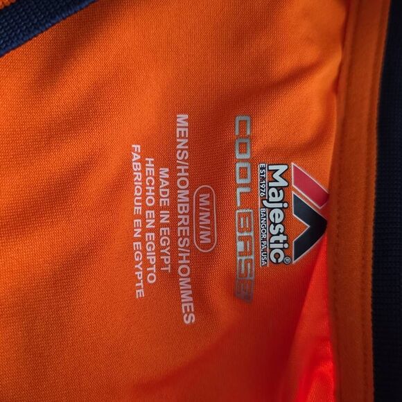 Majestic Men's Size Medium Navy Orange Detroit Tigers Cool Base T-shirt - Picture 4 of 5